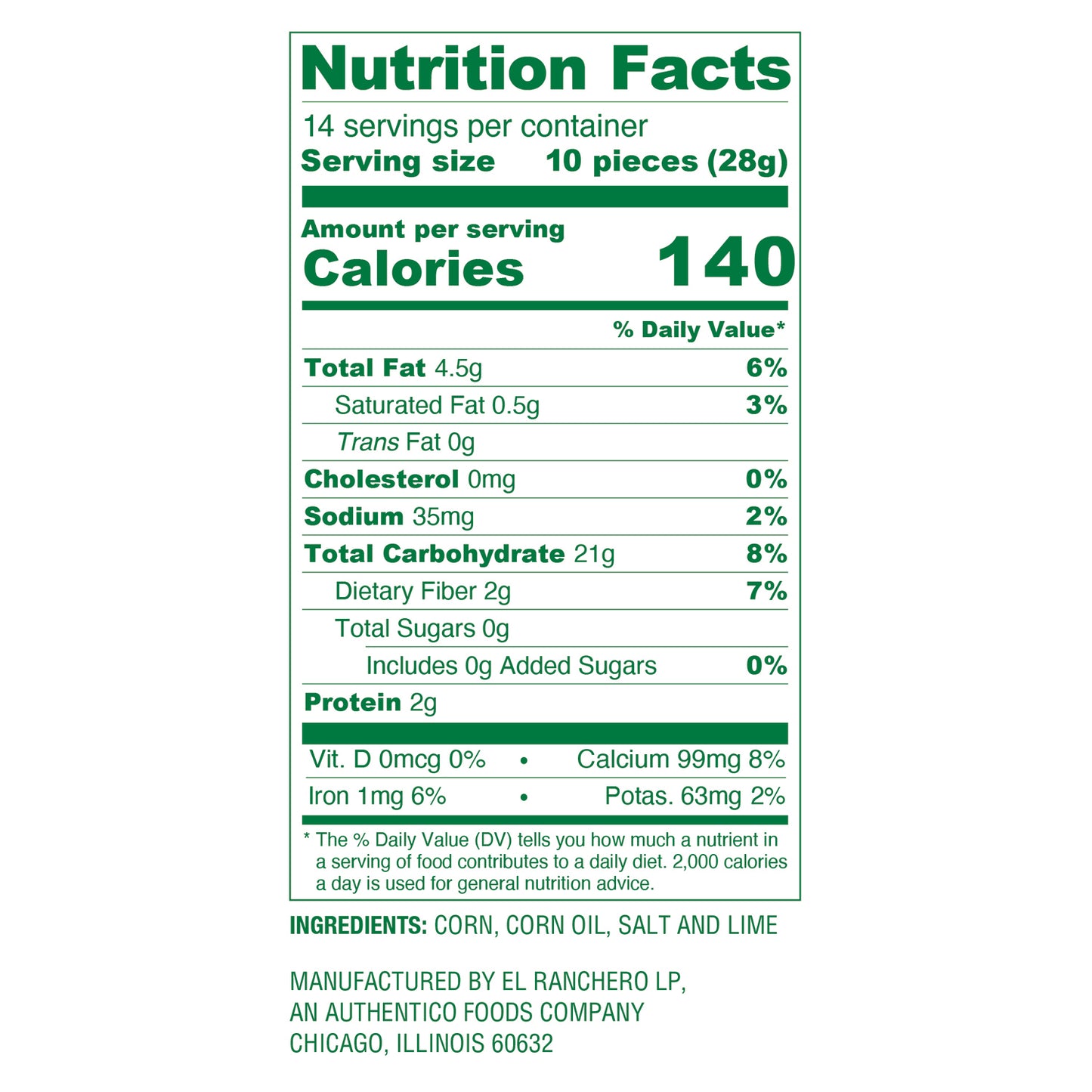 El Ranchava® SALTED Tortilla Chips