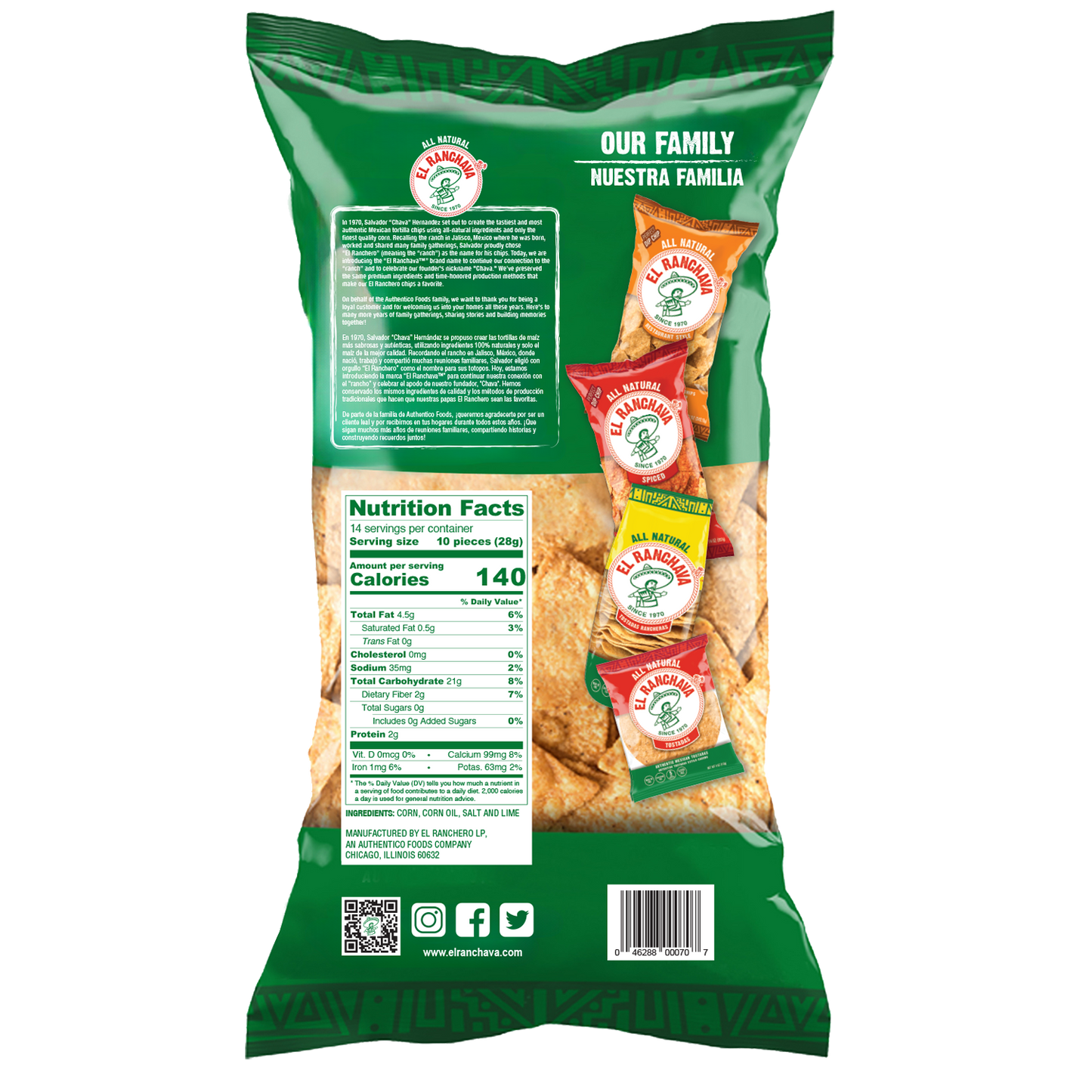 El Ranchava® SALTED Tortilla Chips